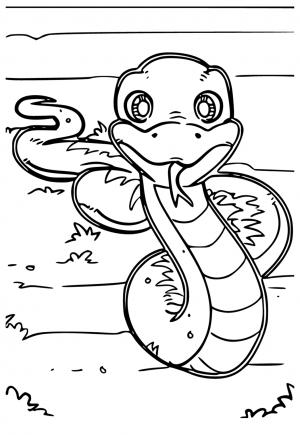 Mẫu tranh tô màu con rắn mổ mang chúa hung tợn dành cho bé | Dễ thương,  Hình ảnh, Hình